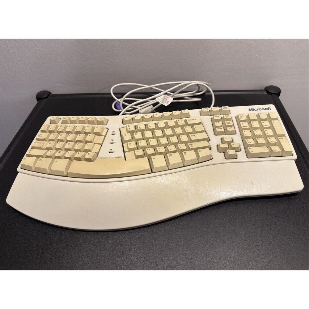 Vintage Microsoft Natural Ergonomic Keyboard Elite PS2, X04-58559, E06401COMB
